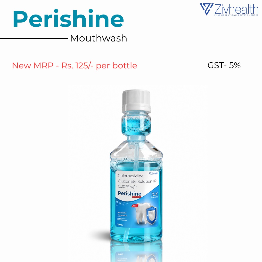 Perishine Mouthwash Chlorhexidine Gluconate Solution IP 0.20% w/v